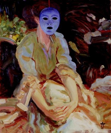 Painting titled "Mask on Sargent" by Alex Ocampo, Original Artwork