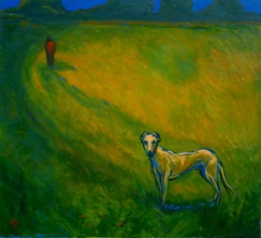 Painting titled "the hound" by Alex Ocampo, Original Artwork