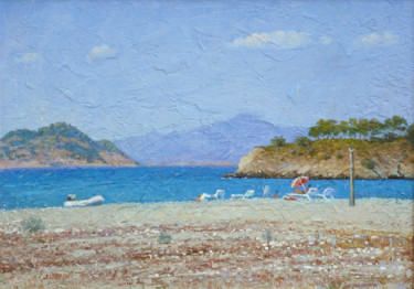 Картина под названием "Дикий пляж" - Aler, Подлинное произведение искусства, Масло