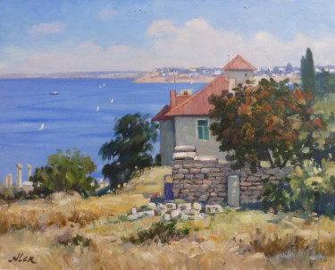 Painting titled "Городище Херсонес" by Aler, Original Artwork, Oil