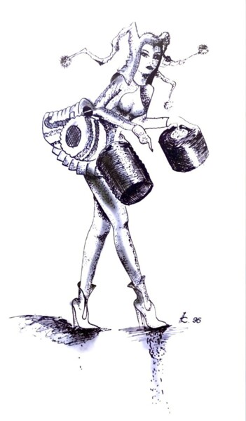 Zeichnungen mit dem Titel "Jocker" von Arthur Savachenko, Original-Kunstwerk, Gouache