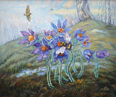Pintura intitulada ""Spring flight of t…" por Ales Filipovich, Obras de arte originais, Óleo