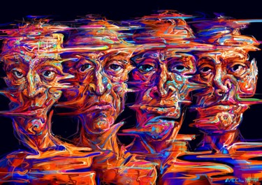 Цифровое искусство под названием "Faces" - Ales Lalush, Подлинное произведение искусства, 2D Цифровая Работа