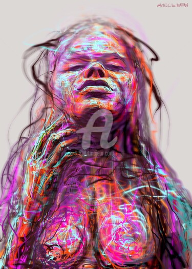 Digital Arts titled "A Girl" by Ales Dolbnya, Original Artwork, Digital Painting