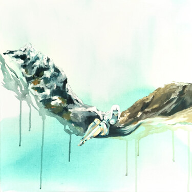 Картина под названием "Glacier" - Alesia Daronichava, Подлинное произведение искусства, Акрил Установлен на Деревянная рама…