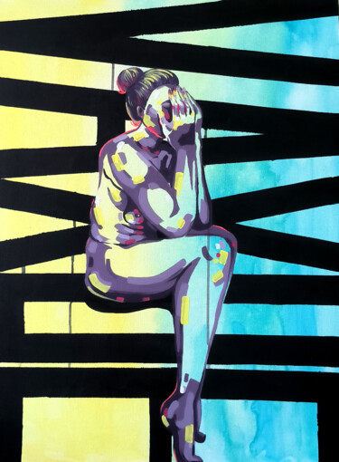 Картина под названием "vaxue" - Alesia Daronichava, Подлинное произведение искусства, Акрил Установлен на Деревянная рама дл…