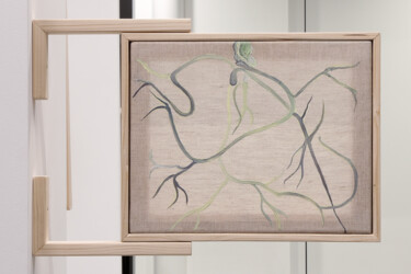 Pittura intitolato "Radici Nude" da Alessandra La Marca, Opera d'arte originale, Olio Montato su Pannello di legno