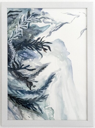 Malerei mit dem Titel "Alghe azzurre" von Alessandra La Marca, Original-Kunstwerk, Aquarell