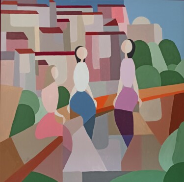 Pittura intitolato ""Donne sulle Mura"" da Alessandra Redolfi, Opera d'arte originale, Acrilico