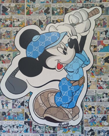 Pintura intitulada ""Topolino"" por Alessandra Redolfi, Obras de arte originais, Acrílico