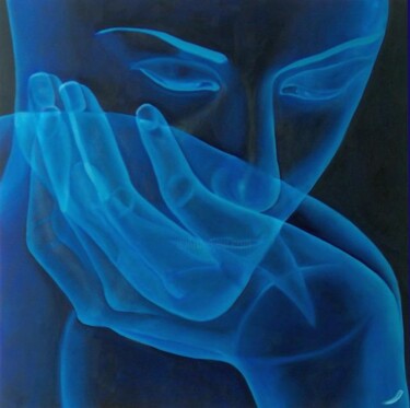 Schilderij getiteld "In silenzio nel blu" door Alessandra Rosini, Origineel Kunstwerk