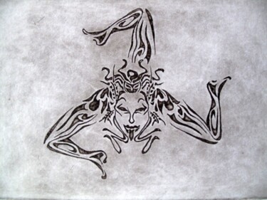 Printmaking titled "Triskel" by Alessandra Dalla Rosa, Original Artwork, Engraving