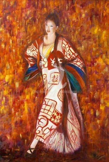 Painting titled "IMPRESSIONE D'ORIEN…" by Alessandra Tabarrani, Original Artwork, Oil