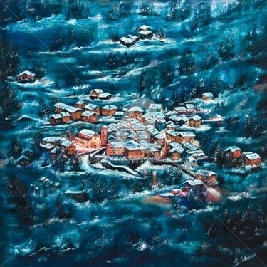 Painting titled ""LUCI NELLA NOTTE"" by Alessandra Tabarrani, Original Artwork, Oil