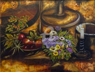 Painting titled "RICORDO DI UN TEMPO…" by Alessandra Tabarrani, Original Artwork, Oil