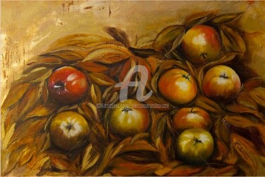Pintura intitulada ""RACCOLTA DI MELE"" por Alessandra Tabarrani, Obras de arte originais, Óleo