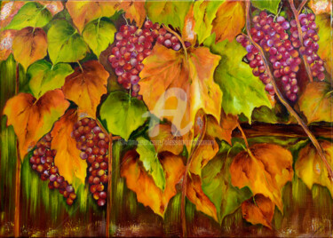 Painting titled "VENDEMMIA" by Alessandra Tabarrani, Original Artwork, Oil