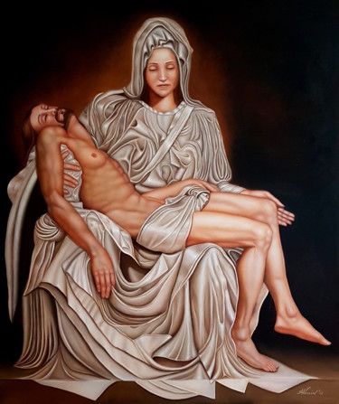 Peinture intitulée "Nel nome del padre" par Alessandra Veccia, Œuvre d'art originale, Huile