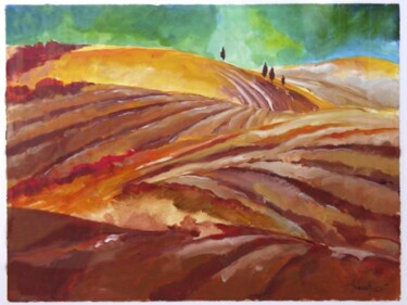 Painting titled "Colline toscane" by Alessandro Andreuccetti, Original Artwork