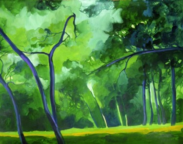 Painting titled "Nel Bosco" by Alessandro Andreuccetti, Original Artwork, Oil