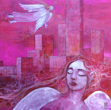 Peinture intitulée "Gli angeli tra noi" par Alessandro Andreuccetti, Œuvre d'art originale, Acrylique