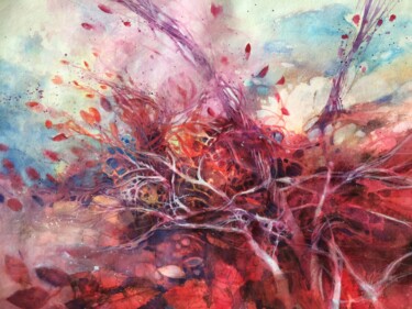 Pintura intitulada "Arbusti (shrubbery)" por Alessandro Andreuccetti, Obras de arte originais, Aquarela