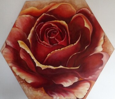 Pintura intitulada "Rosa hexagonal" por Alessandro Bortolini, Obras de arte originais, Óleo