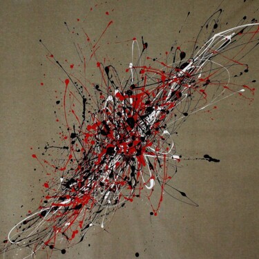 Schilderij getiteld "instinct red" door Alessandro Butera, Origineel Kunstwerk, Acryl