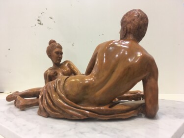Sculpture titled "I DUE AMANTI" by Alessandro Colucci, Original Artwork, Clay