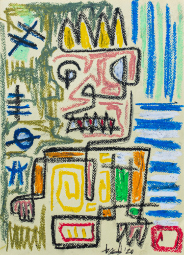 Zeichnungen mit dem Titel "Demone 3" von Alessandro Flavio Bruno, Original-Kunstwerk, Pastell