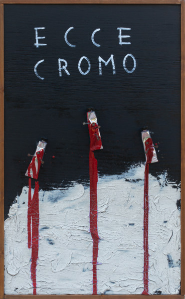 Painting titled "ECCE CROMO" by Alessandro Flavio Bruno, Original Artwork, Acrylic Mounted on Wood Panel