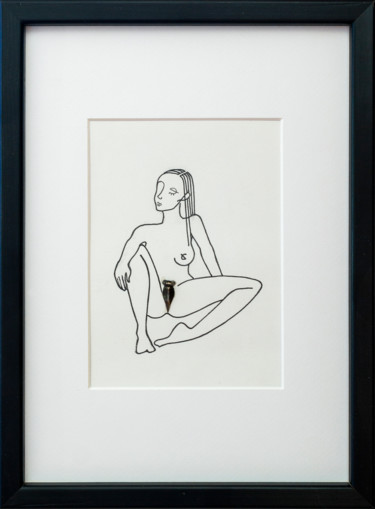 Drawing titled "Ginoide" by Alessandro Flavio Bruno, Original Artwork, Ink Mounted on Other rigid panel