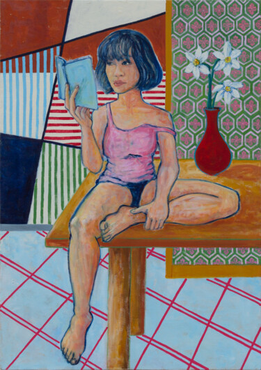 Giunchiglie bianche Peinture intitulée "Giunchiglie bianche" par Alessandro Flavio Bruno, Œuvre d'art originale, Acrylique Monté sur Châssis