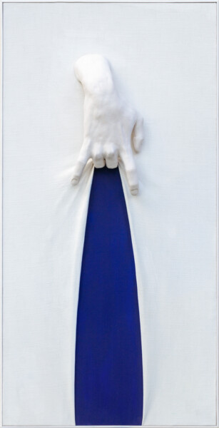 Pintura titulada "Blue oltretutto n°3" por Alessandro Flavio Bruno, Obra de arte original, Terracota Montado en Panel de mad…
