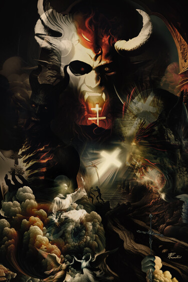 Arte digital titulada "Tace Satanam!" por Alessandro Fronterrè, Obra de arte original, Collages digitales