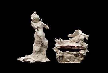 Скульптура под названием "Dama al sepolcro di…" - Alessandro Gaggio, Подлинное произведение искусства, Полимерная глина