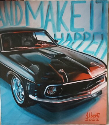 Malerei mit dem Titel "And make it happen" von Alessandro Iberti, Original-Kunstwerk, Öl