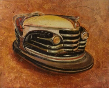 Pittura intitolato "bumper car" da Alessandro Iberti, Opera d'arte originale, Olio