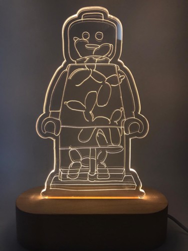 Alter Ego Jeff - Lamp - signed and numbered Diseño titulada "Alter Ego Jeff - La…" por Alessandro Piano, Obra de arte original, Luminaria
