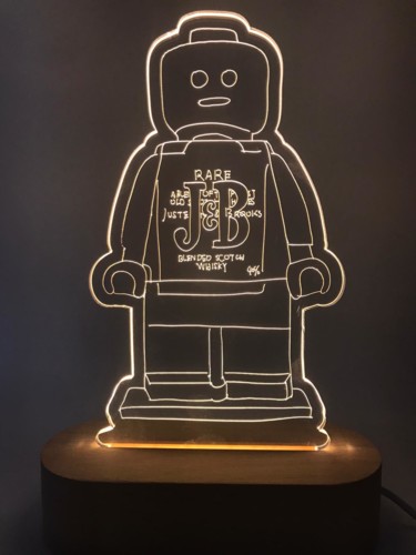 Alter Ego J&b - LAMP - signed and numbered Diseño titulada "Alter Ego J&b - LAM…" por Alessandro Piano, Obra de arte original, Luminaria