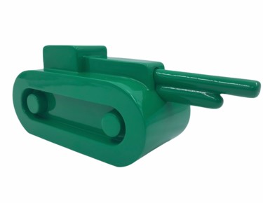 Sculpture titled "Alter Ego Tank Green" by Alessandro Piano, Original Artwork, Resin