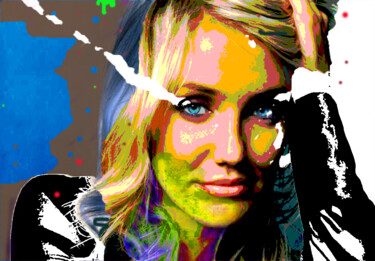 Digital Arts titled "Cameron Diaz" by Alessandro Rizzo, Original Artwork, Digital Painting