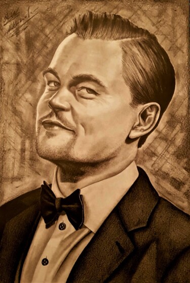 Drawing titled "Leonardo Di Caprio" by Alessandro Rizzo, Original Artwork, Graphite