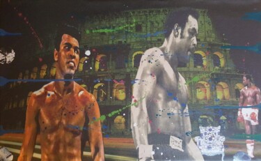 Obrazy i ryciny zatytułowany „Ali vs Foreman” autorstwa Alessandro Rizzo, Oryginalna praca, Fotomontaż