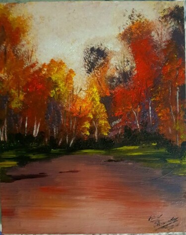 Painting titled "L'autunno" by Alessandro Rizzo, Original Artwork, Acrylic