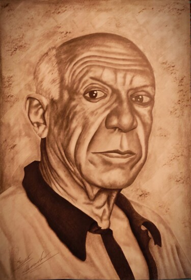 Drawing titled "Picasso" by Alessandro Rizzo, Original Artwork, Graphite