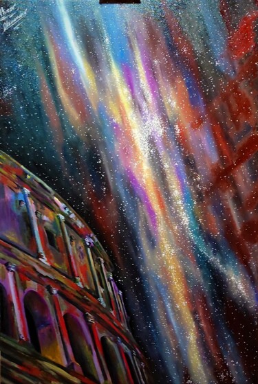 Schilderij getiteld "Stelle sul colosseo" door Alessandro Rizzo, Origineel Kunstwerk, Olie