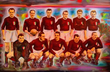 Картина под названием "Il Grande Torino" - Alessandro Rizzo, Подлинное произведение искусства, Масло