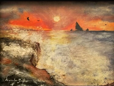 Malarstwo zatytułowany „Il tramonto” autorstwa Alessandro Serafini, Oryginalna praca, Olej