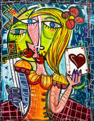 Painting titled "La Donna più Bella…" by Alessandro Siviglia, Original Artwork, Acrylic Mounted on Wood Stretcher frame